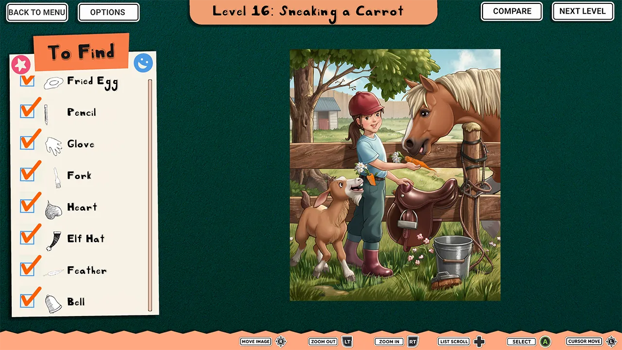 INK ENIGMA Coloring gameplay showing a black-and-white sketch partially filling with color