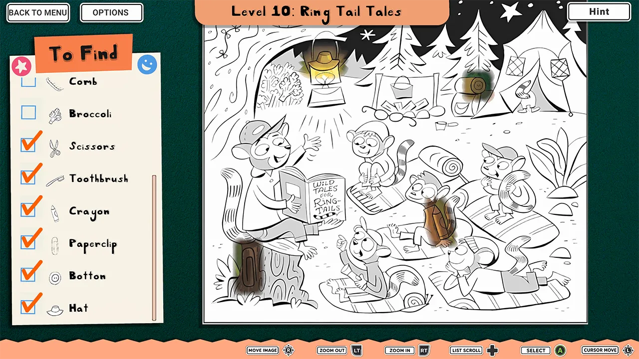 A fully colored illustration revealed after finding all hidden objects in INK ENIGMA